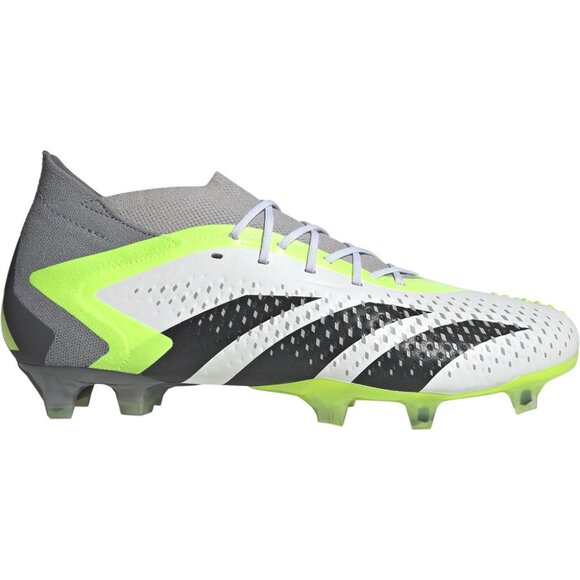 adidas Men’s PREDATOR ACCURACY.1 FG Soccer Cleats White/Green GZ0035 - Picture 9 of 16
